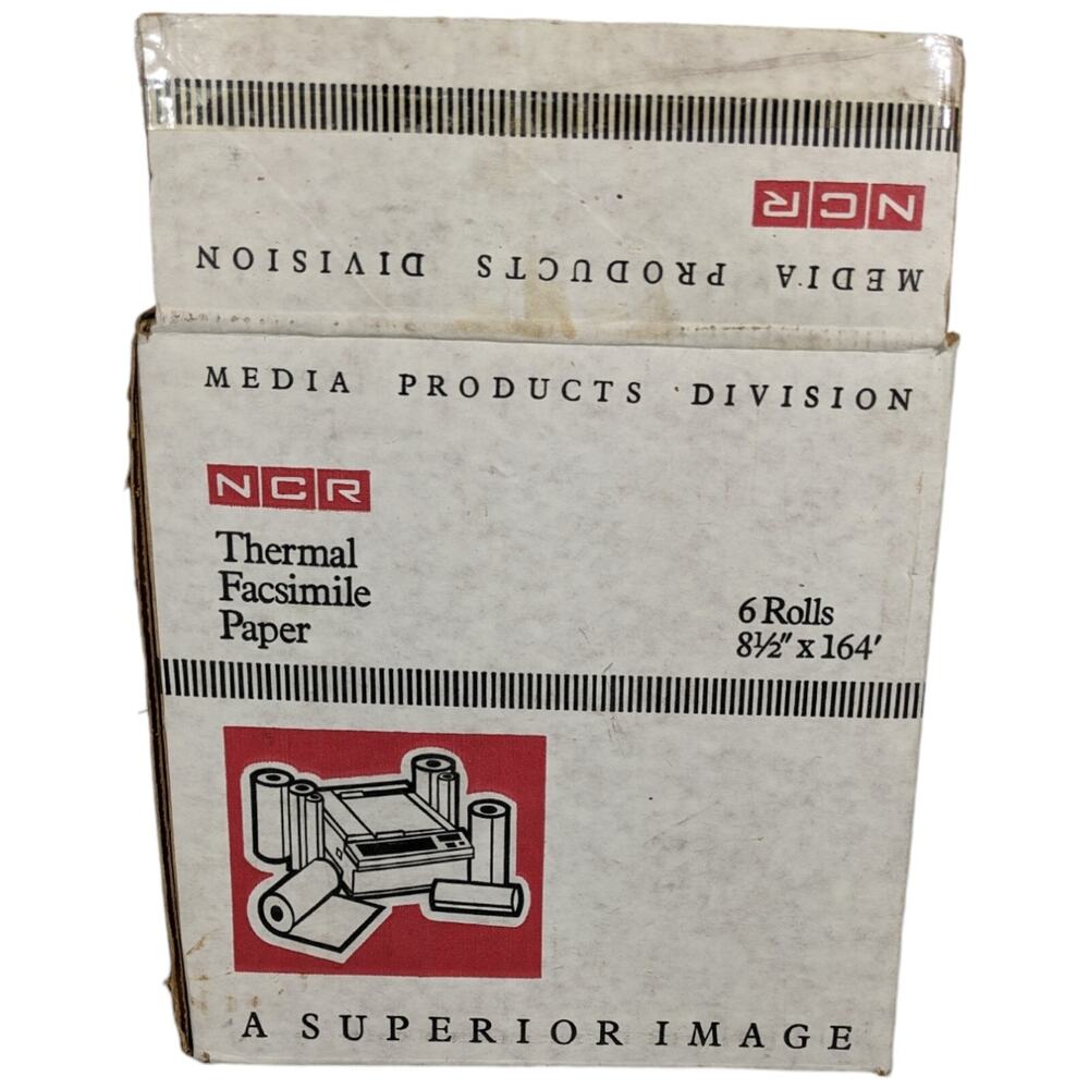6 ROLLS NCR Thermal FACSIMILE PAPER 88404 8.5" X 164' 1" CORE Superior Sensitve